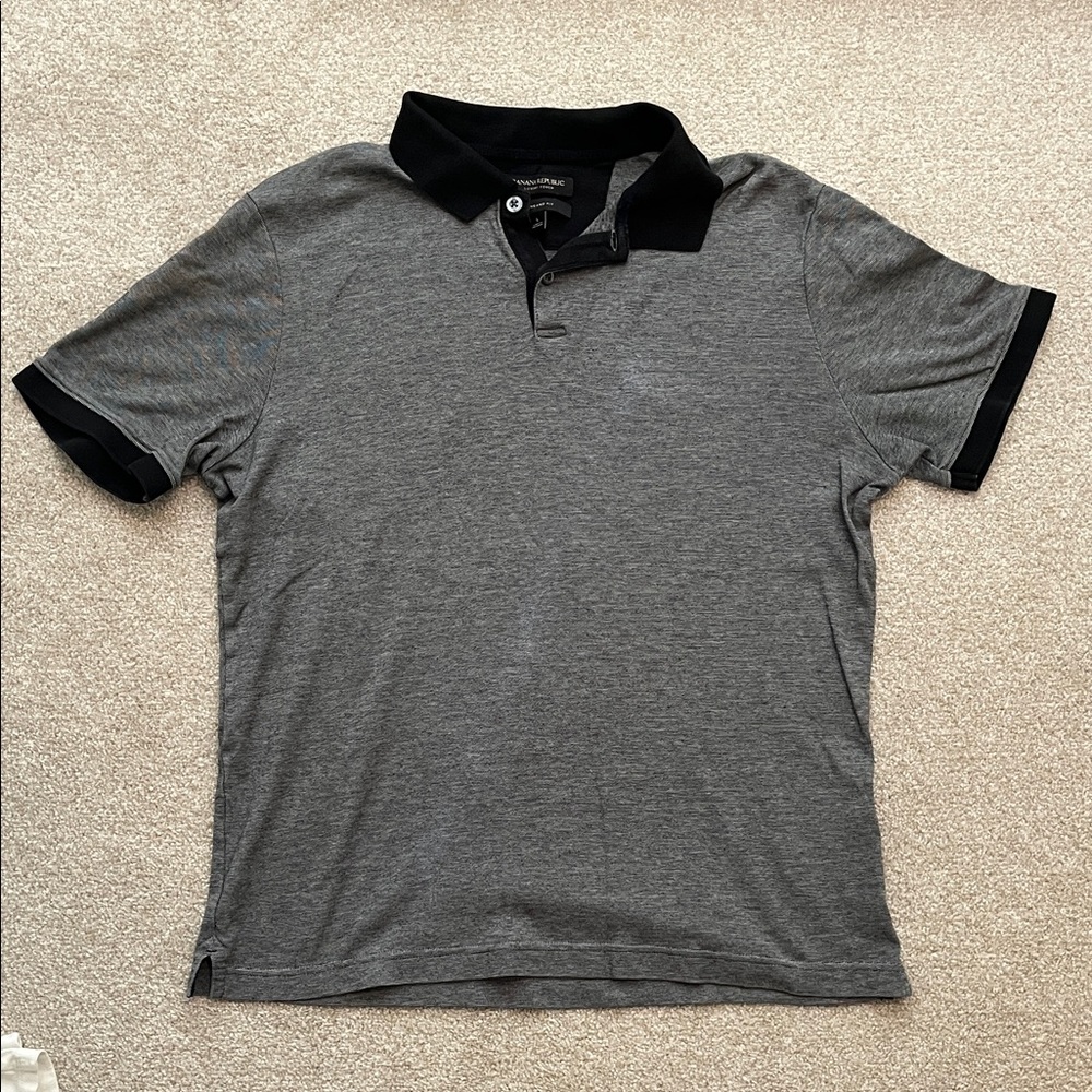 Banana Republic Gray Polo Shirt with Black Accents